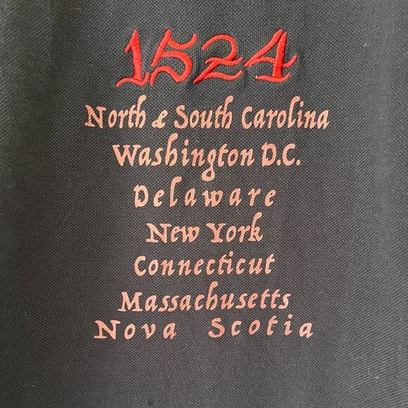 Castello Di Verrazzano Short Sleeve Navy Blue Polo Shirt size L Italy Explorer - Picture 6 of 10